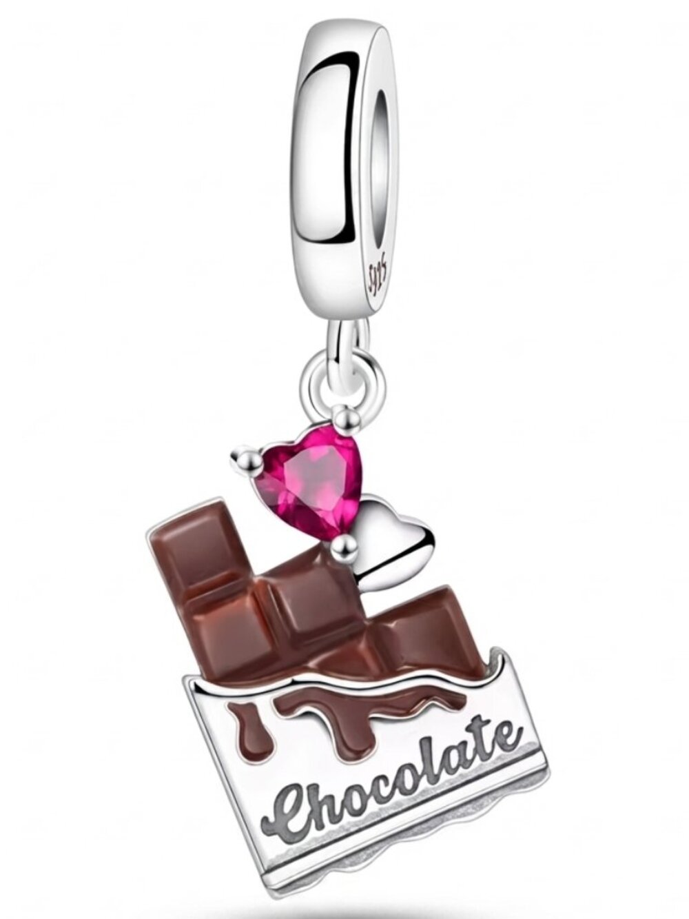 Melting chocolate heart dangle charm